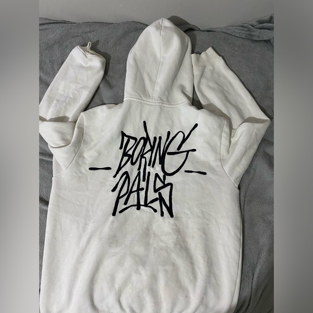 Boring Pals White Cream Hoodie